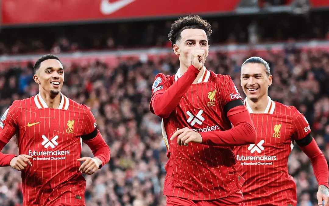 ലിവര്പൂള് താരങ്ങളുടെ ഗോളാഘോഷം, Photo:x.com/liverpool
