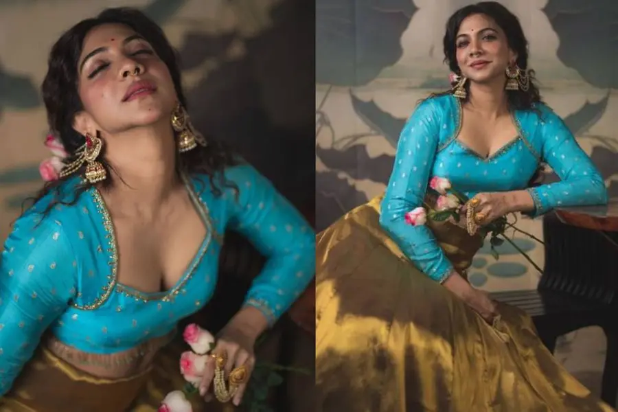 നീല ബ്ലൗസിലും കസവ് പാവാടയിലും വശ്യതയോടെ മഡോണ; ട്രഡീഷണല് ഫോട്ടോഷൂട്ട്