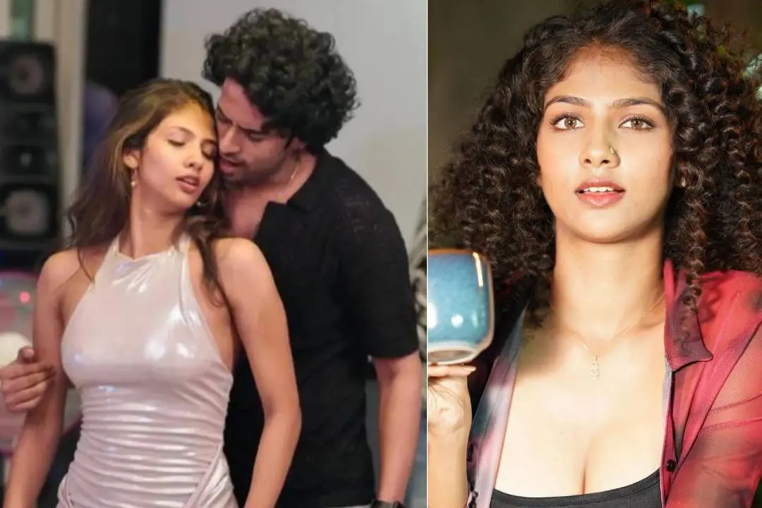 പിറന്നാളാഘോഷത്തിനിടെ സാരി ചിത്രത്തിലെ നായകനൊപ്പം / ആരാധ്യ ദേവി | Photo: instagram/ iamaaradhyadevi
