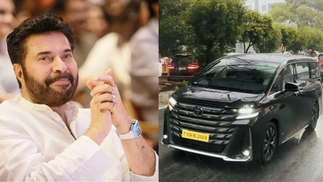 നടന് മമ്മൂട്ടിയും ടൊയോട്ട വെല്ഫയറും | Photo: Social Media/DQ car collection 369