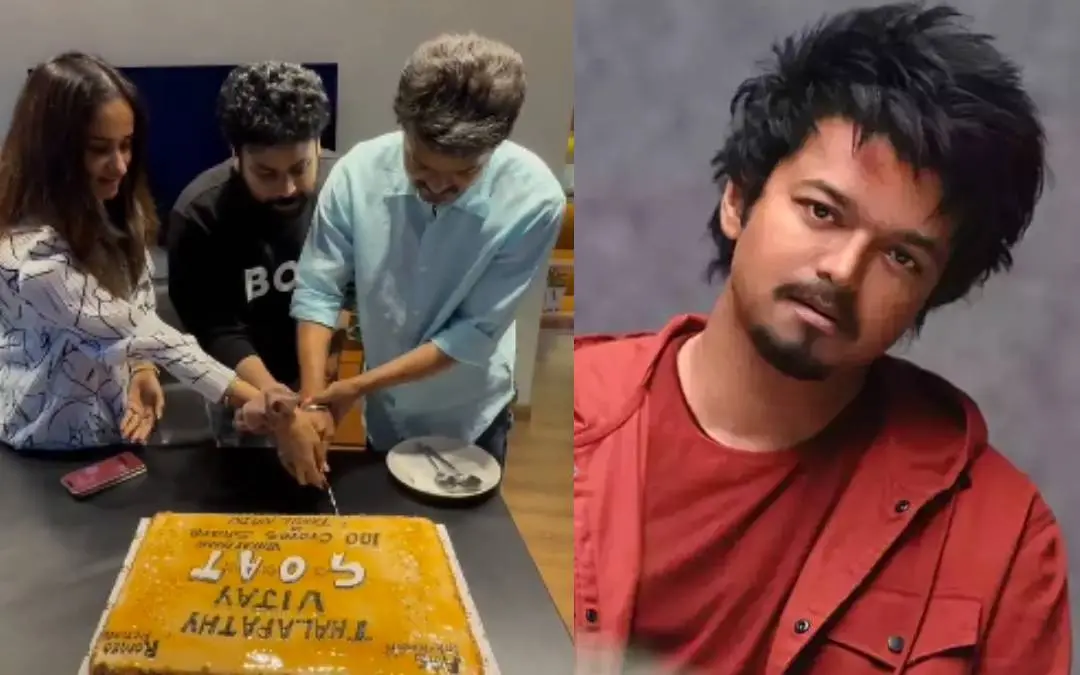 വിജയാഘോഷത്തിൽ നിന്നും, ഗോട്ടിൽ വിജയ് | photo: screengrab/x