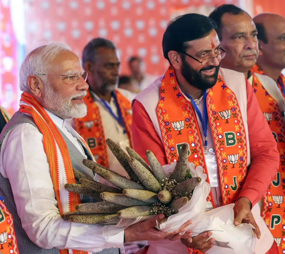 പ്രധാനമന്ത്രി നരേന്ദ്രമോദി ഹരിയാണ മുഖ്യമന്ത്രി നായബ് സിങ് സെയ്നി| ഫോട്ടോ: എ.എന്.ഐ