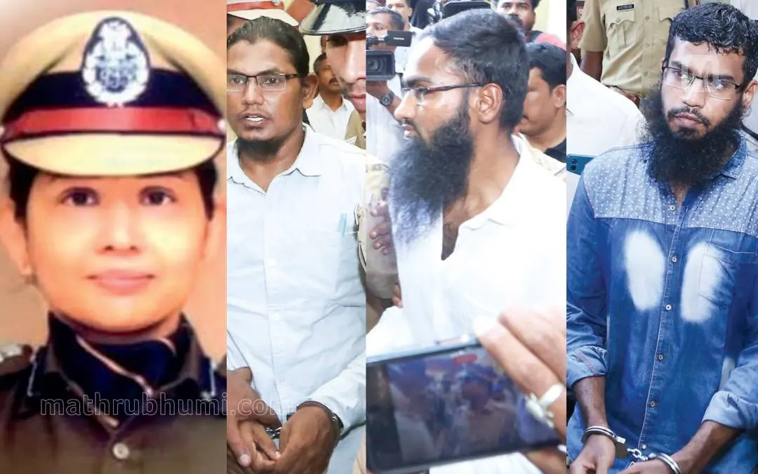 ഒന്നാംപ്രതി അബ്ബാസ് അലി, രണ്ടാംപ്രതി ഷംസൂൺ കരിംരാജ, മൂന്നാംപ്രതി ദാവൂദ് സുലൈമാൻ എന്നിവരെ കോടതിയിലെത്തിച്ചപ്പോൾ, പ്രതിഭ അംബേദ്കര് | Photo: Mathrubhumi