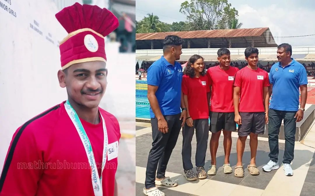 1. ജി. സംപത്ത് കുമാർ യാദവ്‌,  2. ജി. സംപത്ത് കുമാർ യാദവ്‌ ആന്ധ്രാപ്രദേശിൽനിന്നുള്ള സഹതാരങ്ങൾക്കും സായ് അക്വാട്ടിക് സെൻ്ററിലെ പരിശീലകർക്കുമൊപ്പം.