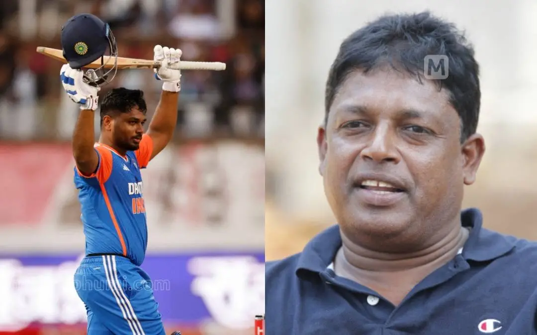 സഞ്ജു സാംസണ്, സാംസണ് വിശ്വനാഥ് | ഫോട്ടോ: എ.എഫ്.പി, മാതൃഭൂമി