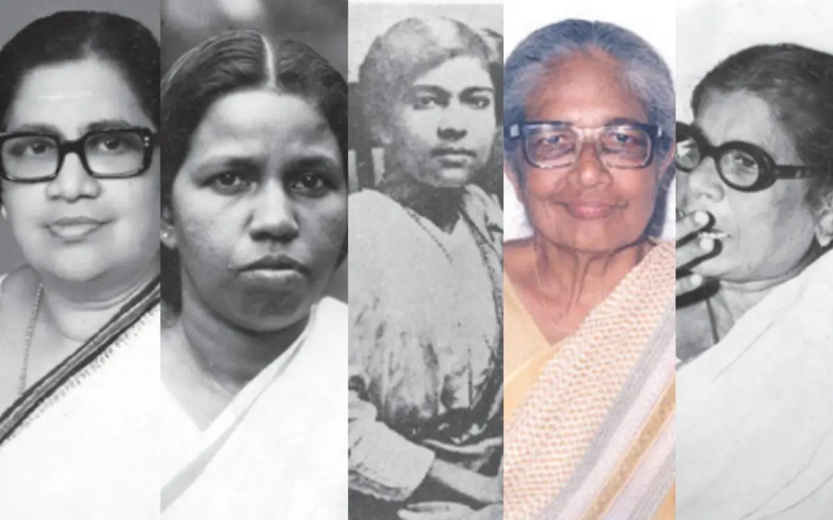 ഓമനക്കുഞ്ഞമ്മ, ദാക്ഷായണി വേലായുധൻ, ഡോ. മേരി പുന്നൻ ലൂക്കോസ്, അന്നാ മാണി, കെ.ആർ. ഗൗരിയമ്മ