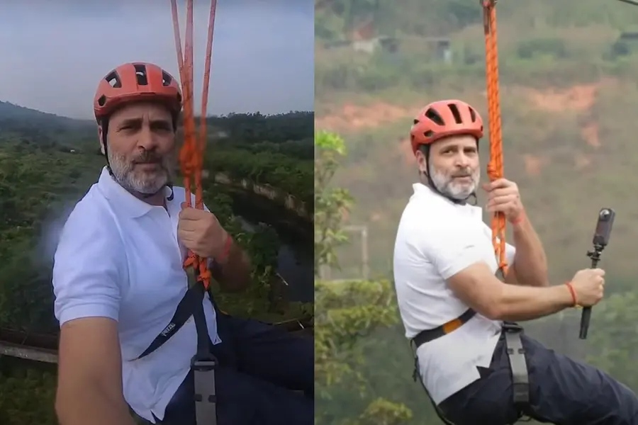 'സഞ്ചാരികള് വരണം, വയനാട് സുരക്ഷിതം'; കപ്പലണ്ടി കൊറിച്ച്, സിപ് ലൈനില് കയറി രാഹുല്