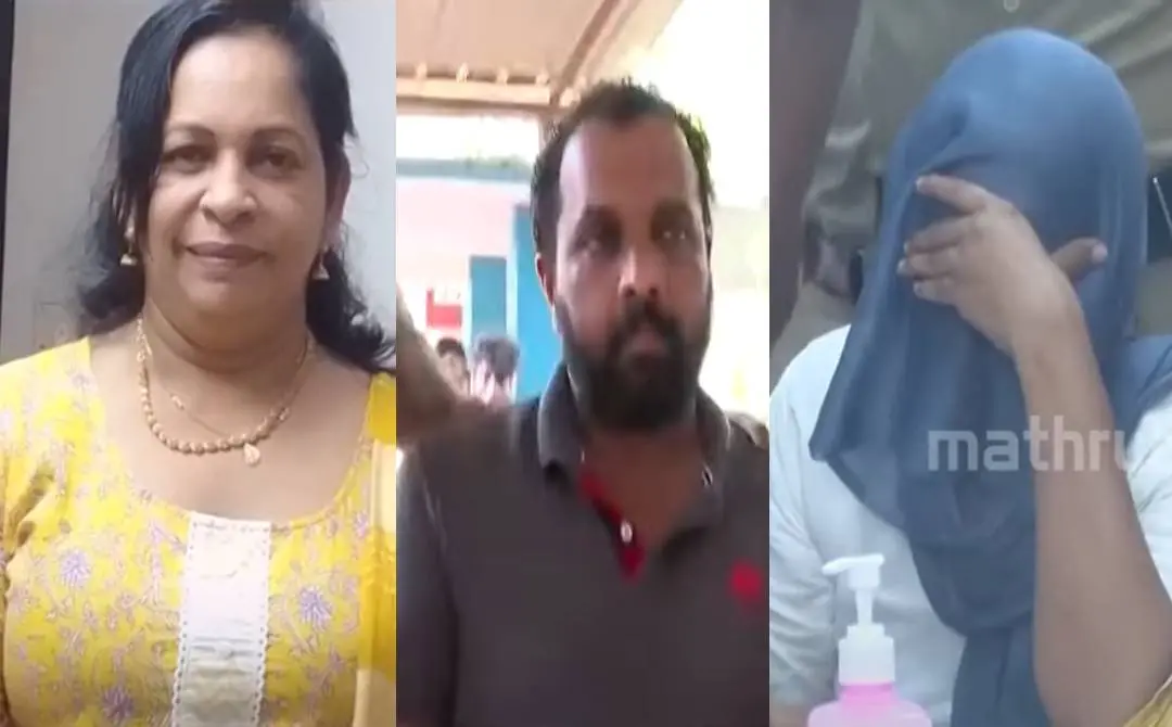 കൊല്ലപ്പെട്ട ജെയ്സി, പ്രതികളായ ഗിരീഷ്, ഖദീജ | Screengrab: Mathrubhumi News