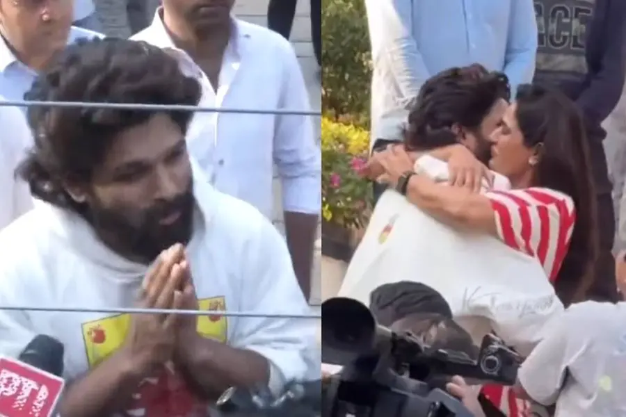 അന്വേഷണവുമായി സഹകരിക്കുമെന്ന് അല്ലു അര്ജുന്;കരച്ചിലടക്കാനാകാതെ കെട്ടിപ്പിടിച്ച് സ്വീകരിച്ച് സ്നേഹ