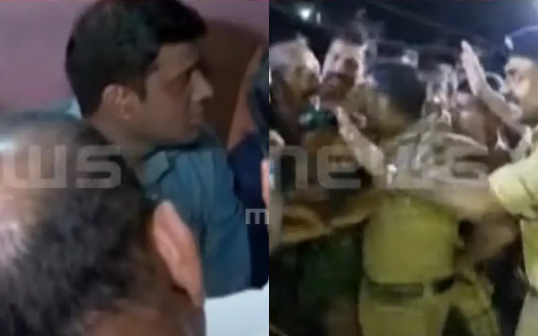 കളക്ടര്‍ നാട്ടുകാരുമായി സംസാരിക്കുന്നു, മൃതദേഹം മാറ്റാന്‍ പോലീസുകാര്‍ ശ്രമിച്ചപ്പോള്‍ പ്രതിരോധിക്കുന്ന നാട്ടുകാര്‍ | Photo: Screen grab/ Mathrubhumi News