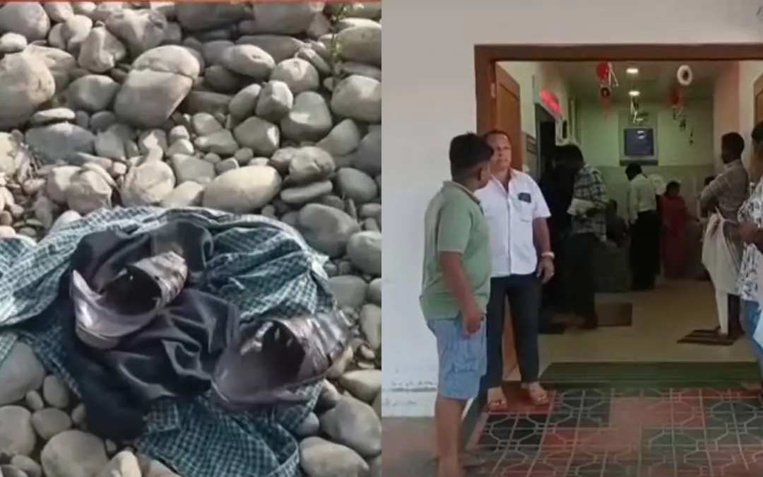 പുഴയ്ക്കരികില് അഴിച്ചുവെച്ചിരിക്കുന്ന വസ്ത്രങ്ങളും ചെരിപ്പും