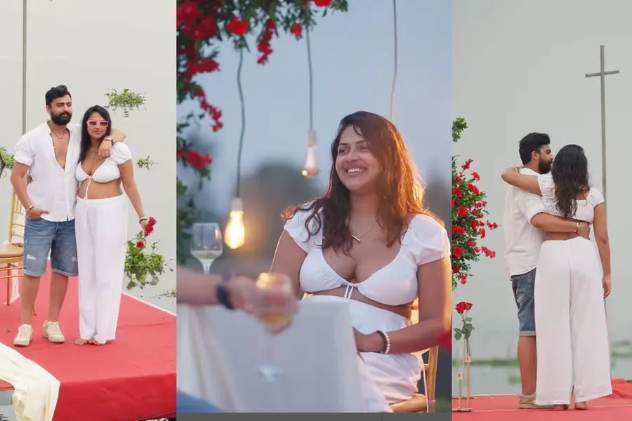 മുന് കാമുകന്മാര് ഇത് കാണൂവെന്ന് അമല, കായല് നടുവില് സര്പ്രൈസ് ആനിവേഴ്സറി പാര്ട്ടി