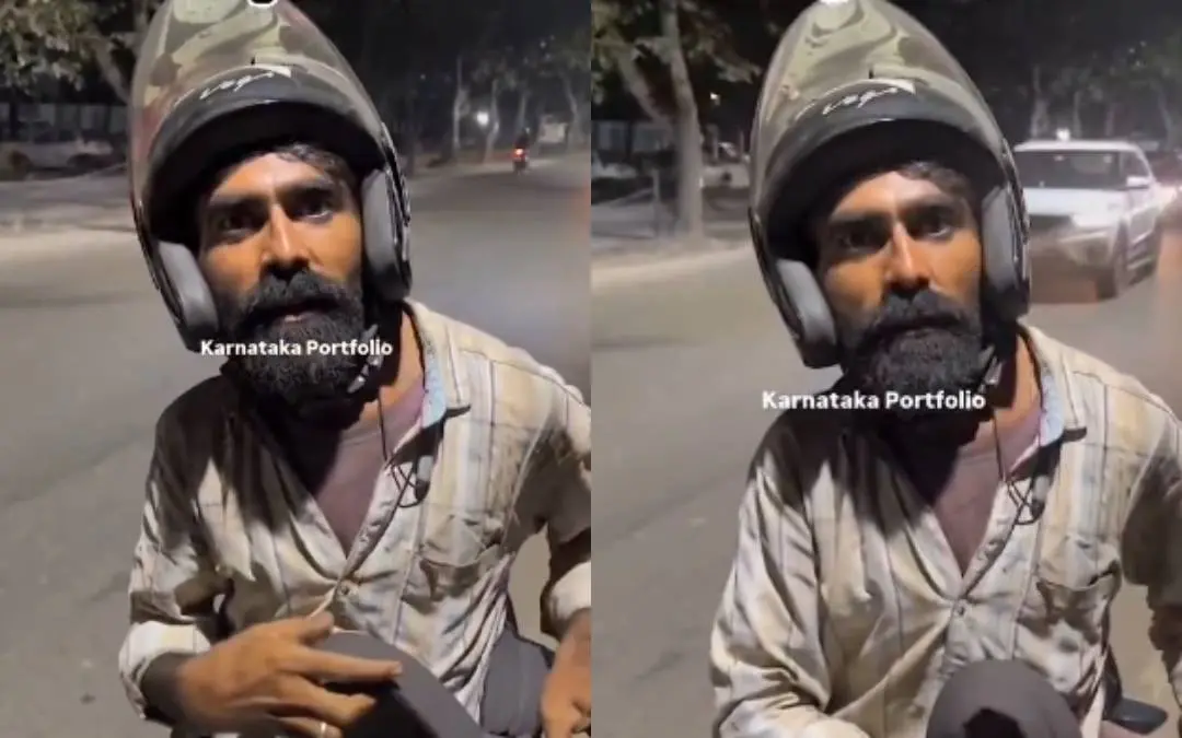ബൈക്ക് ടാക്സി ഡ്രൈവര് | Photo: Screen grab/ X: Karnataka Portfolio