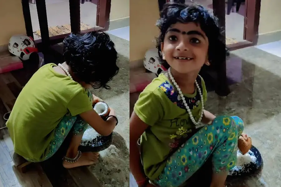 'തേങ്ങ ചിരകി പ്രാന്ത് ആയ ഏതോ യക്ഷി കൂടിയതാ'; നീരജ് മാധവിന്റെ റാപ്പ് പാടി തേങ്ങാ ചിരകി കുറുമ്പി-VIDEO