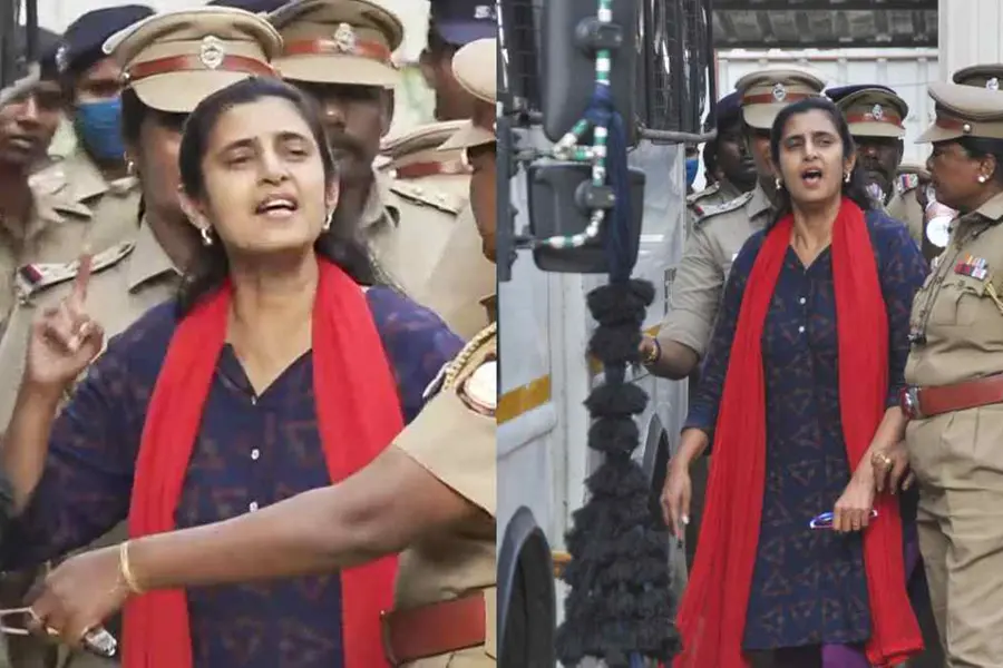 'അരാജകഭരണം നീണാള് വാഴട്ടെ', ജയിലിലേക്ക് കൊണ്ടുപോകുമ്പോള് മുദ്രാവാക്യം മുഴക്കി നടി കസ്തൂരി