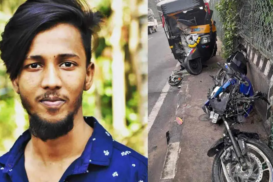 ബൈക്കില് ഓട്ടോറിക്ഷയിടിച്ചുണ്ടായ അപകടത്തില് യുവാവിന് ദാരുണാന്ത്യം