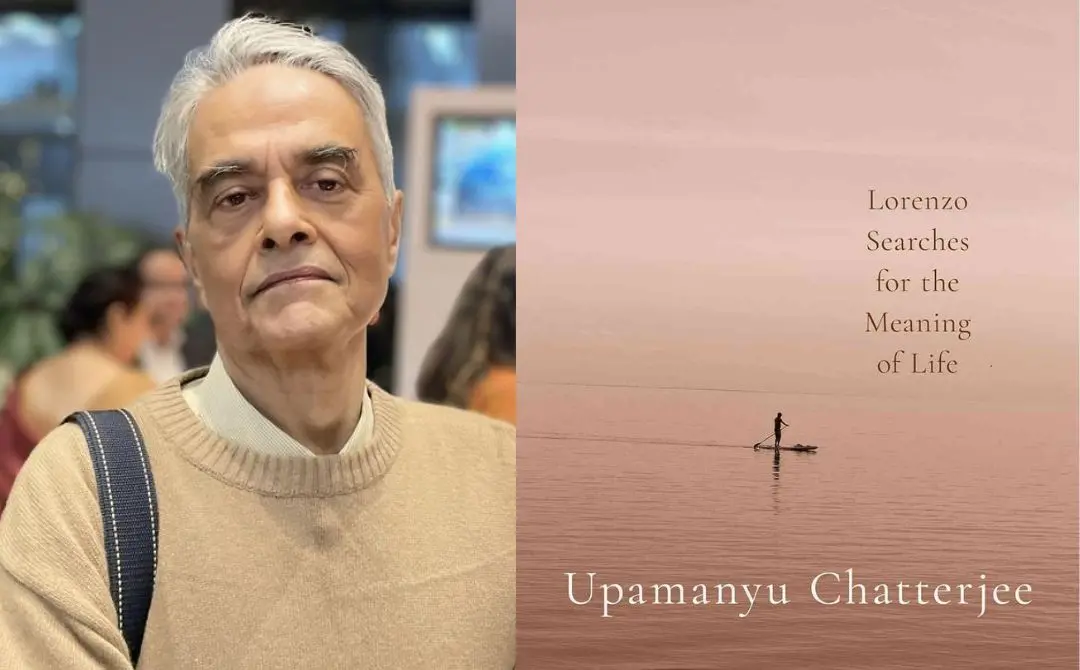 ഉപമന്യൂ ചാറ്റർജി, ലോറെൻസോ സെർച്ചസ് ഫോർ ദി മീനിങ് ഓഫ് ലൈഫ് എന്ന കൃതിയുടെ കവർ | ഫോട്ടോ: അറേഞ്ച്ഡ്