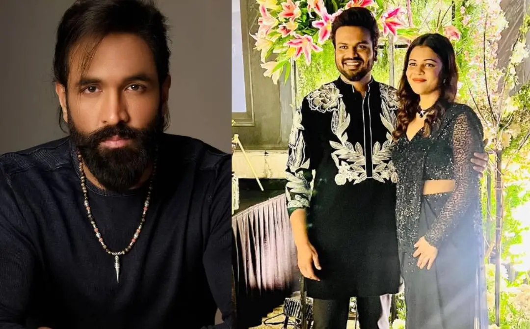 വിഷ്ണു മഞ്ചു(ഇടത്ത്) മനോജ് മഞ്ചുവും ഭാര്യ മൗനിക റെഡ്ഡിയും(വലത്ത്) | Photo: instagram.com/vishnumanchu & instagram.com/manojkmanchu