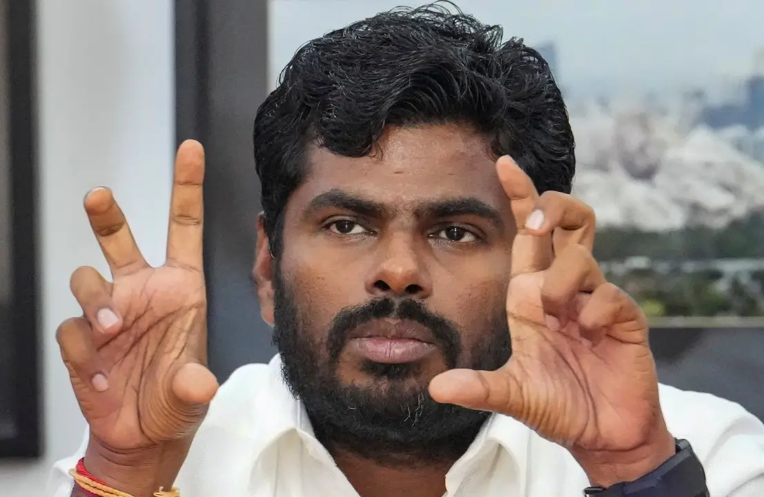 തമിഴ്നാട് ബി.ജെ.പി. പ്രസിഡന്റ് കെ. അണ്ണാമലൈ | Photo: PTI