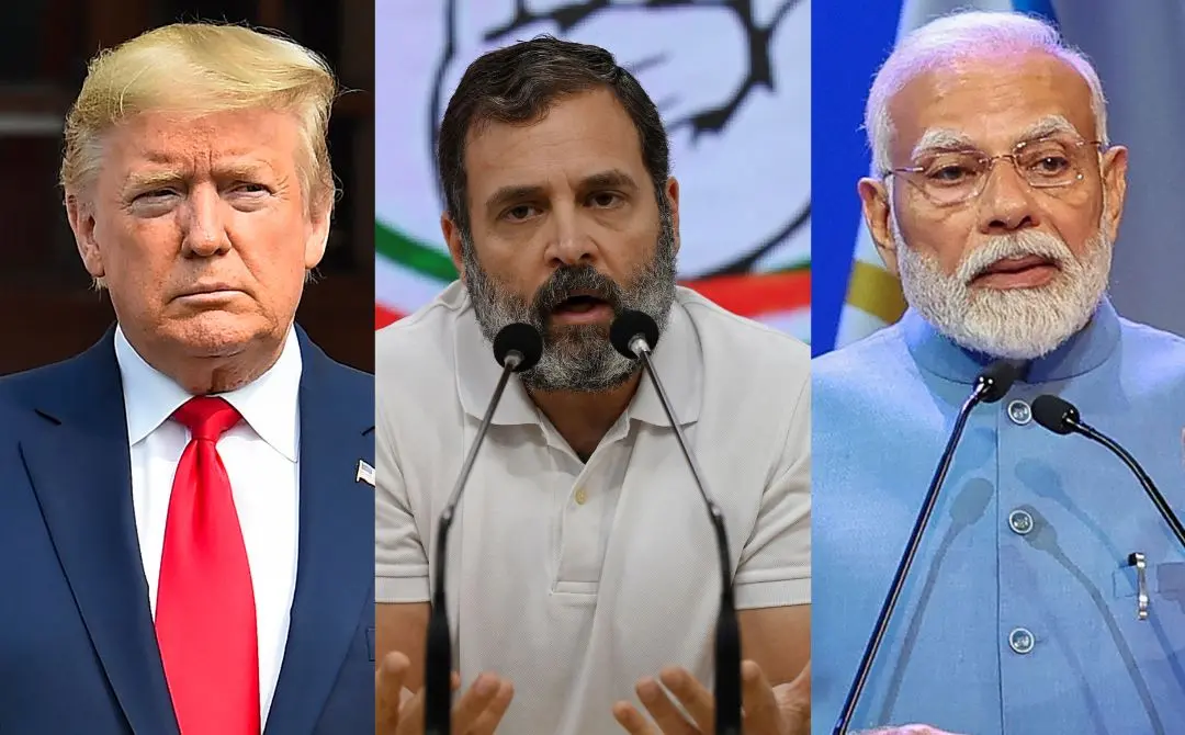 ഡൊണാൾഡ് ട്രംപ്, രാഹുൽ ​ഗാന്ധി, നരേന്ദ്ര മോദി | ഫോട്ടോ: PTI, AFP