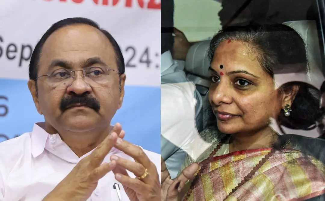വി.ഡി. സതീശന്, കെ. കവിത | ഫയല്ചിത്രം | Photo: Mathrubhumi & ANI