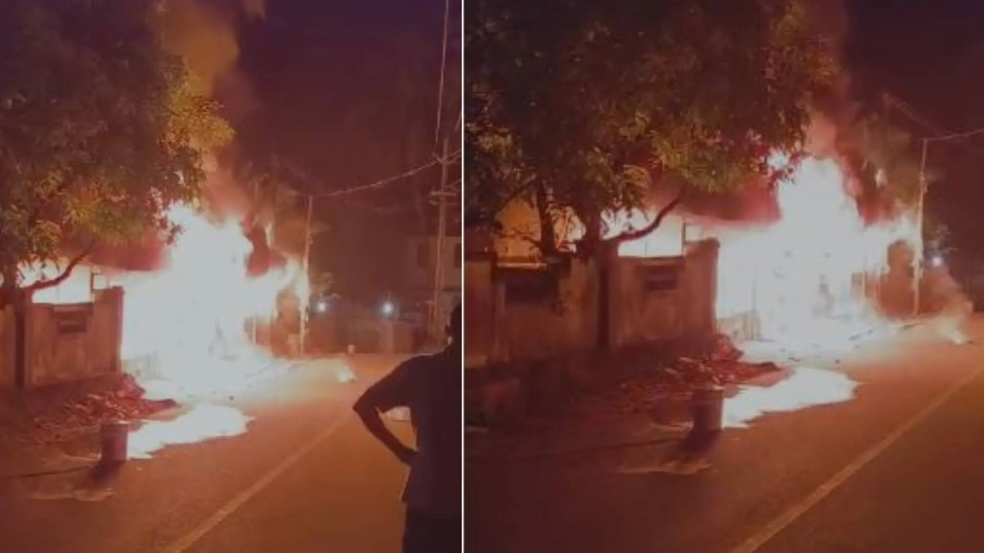 കടകള്ക്ക് തീപിടിച്ചപ്പോള്