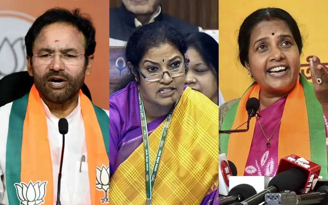 ജി കിഷന് റെഡ്ഡി, ഡി. പുരന്ദേശ്വരി, വാനതി ശ്രീനിവാസന് | Photo: PTI, ANI