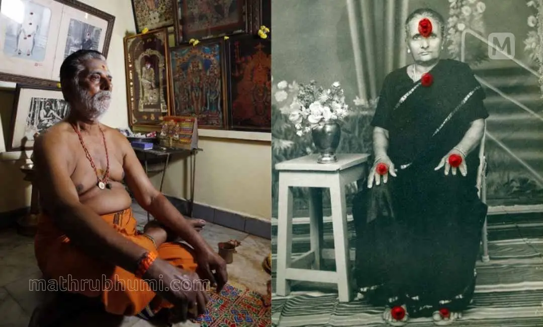 ത്യാഗരാജൻ (ഇടത്ത്) ത്യാഗരാജന്റെ അമ്മ (വലത്ത്)