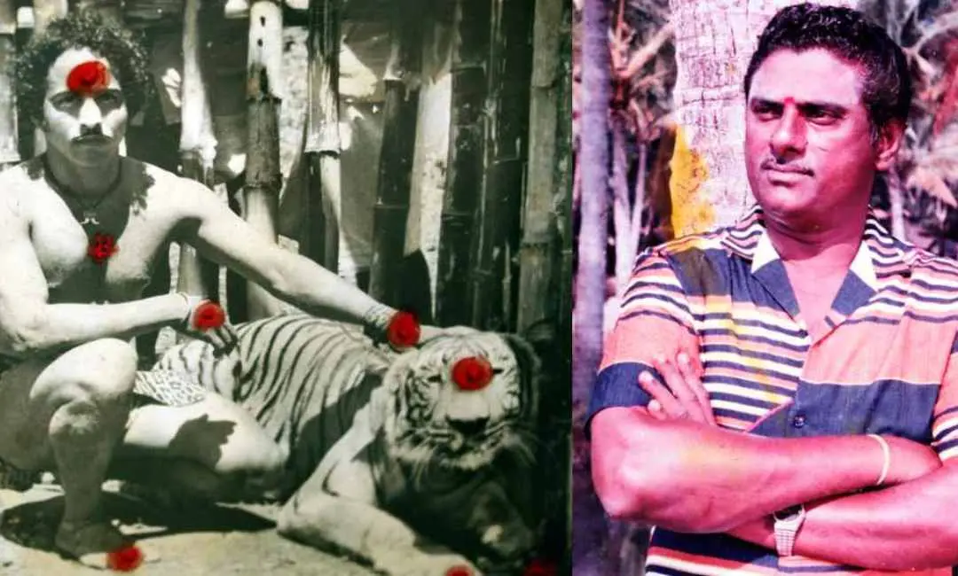 ത്യാഗരാജന്റെ ഗുരു പുലികേശി (ഇടത്ത്) ത്യാഗരാജൻ (വലത്ത്)