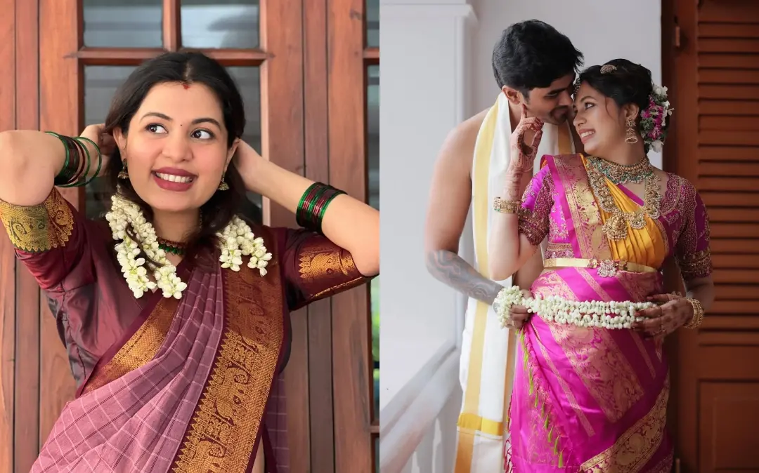 ദിയ കൃഷ്ണ, ദിയ ഭർത്താവ് അശ്വിൻ ഗണേഷിനൊപ്പം അഞ്ചാം മാസ പൂജാദിനത്തിൽ | Photos: facebook.com/profile.php?id=100008388368062