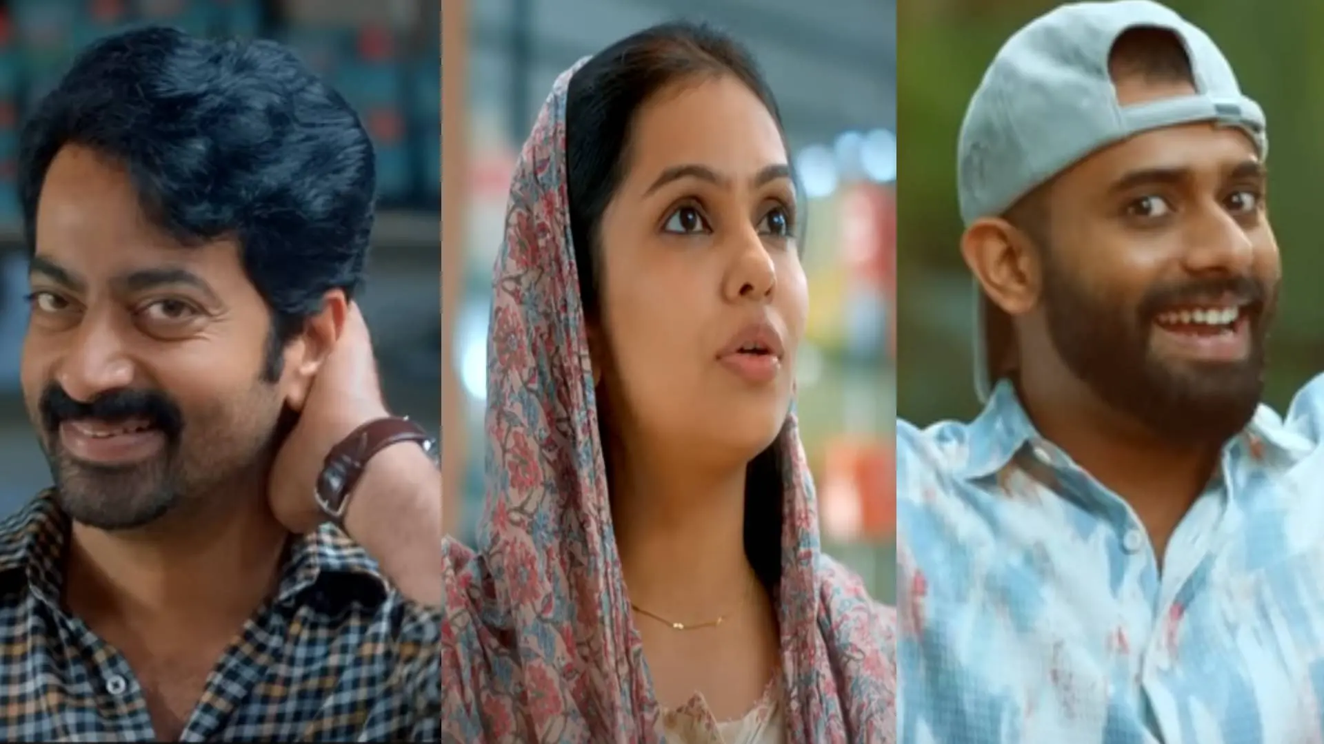 സെെജു കുറുപ്പ്, തൻവി റാം, അർജുൻ അശോകൻ | Image courtesy: screen grab from trailer