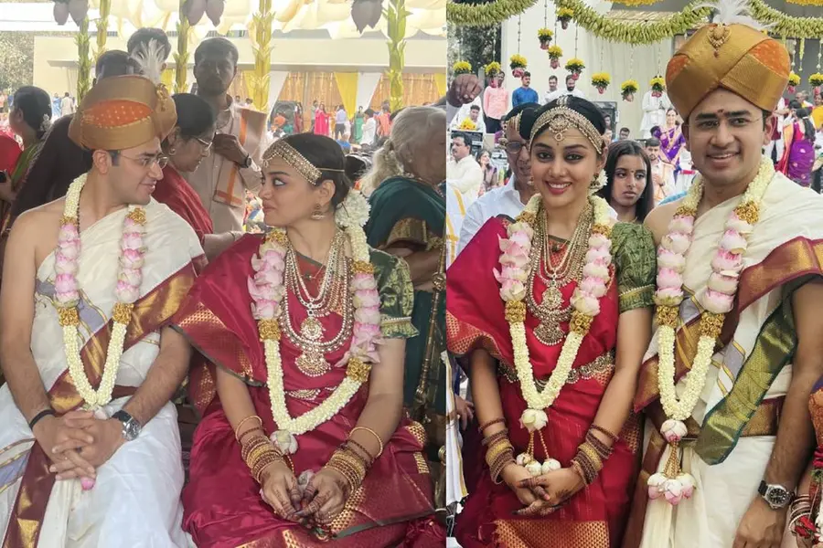 ബിജെപി എംപി തേജസ്വി സൂര്യയും ഗായിക ശിവശ്രീ സ്‌കന്ദപ്രസാദും വിവാഹിതരായി
