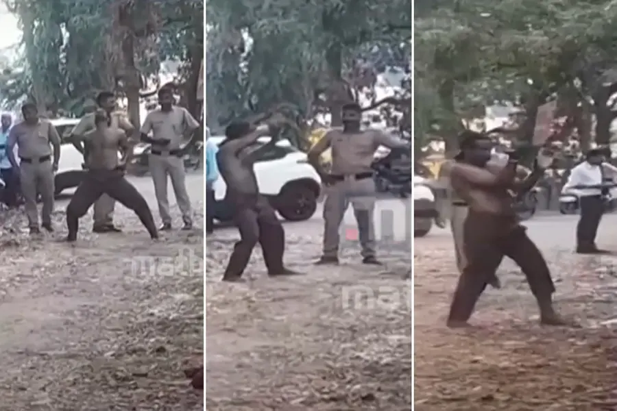 ഷർട്ട് ഊരിയെറിഞ്ഞ ശേഷം കരാട്ടെ ചുവടുകൾ; കോടതിവളപ്പിൽ പ്രതിയുടെ അഭ്യാസപ്രകടനം, റിമാൻഡിൽ | വീഡിയോ
