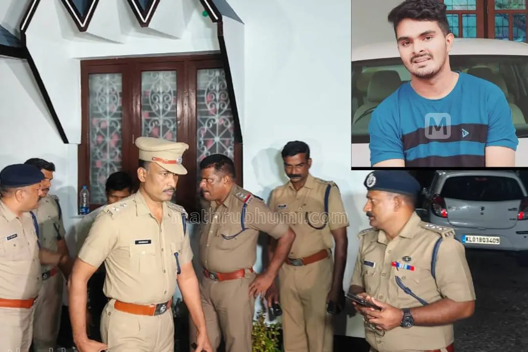 കൊലപാതകങ്ങള് നടന്ന വീട്ടില് പോലീസ് പരിശോധന നടത്തുന്നു, പ്രതി അഫന് ഇന്സൈറ്റില്|ഫോട്ടോ:മാതൃഭൂമി