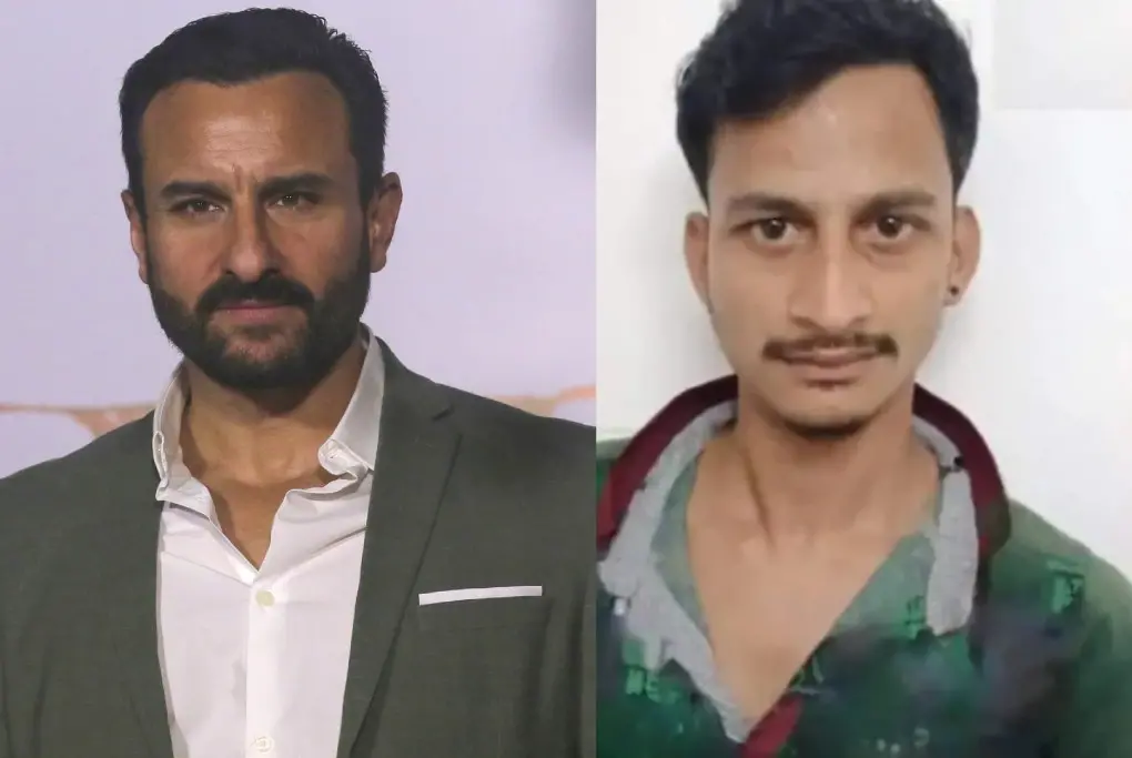 സെയ്ഫ് അലി ഖാൻ, ചത്തീസ്ഗഢിൽ പിടിയിലായ ആകാഷ് കൈലാഷ് കന്നോജിയ | Photo: AP, Screengrab