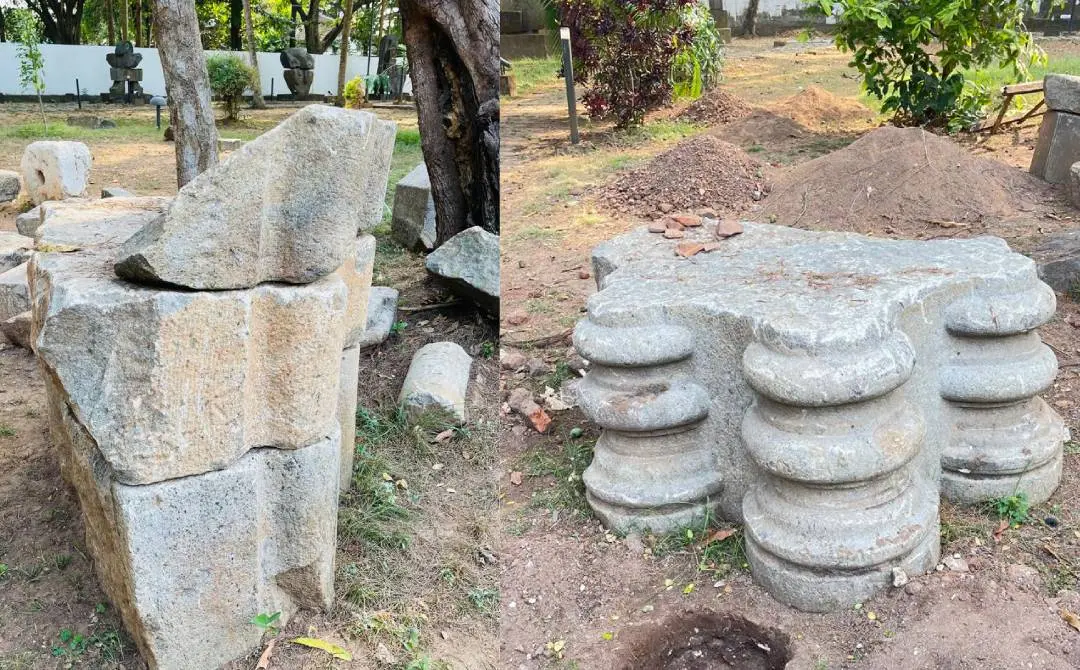 ഫോര്ട്ട് കൊച്ചിയുടെ തീരപ്രദേശത്തെ മണ്ണിനടിയില് നിന്നും കണ്ടെടുത്ത ശിലാനിര്മിതികളായ പുരാവസ്തുക്കള്.