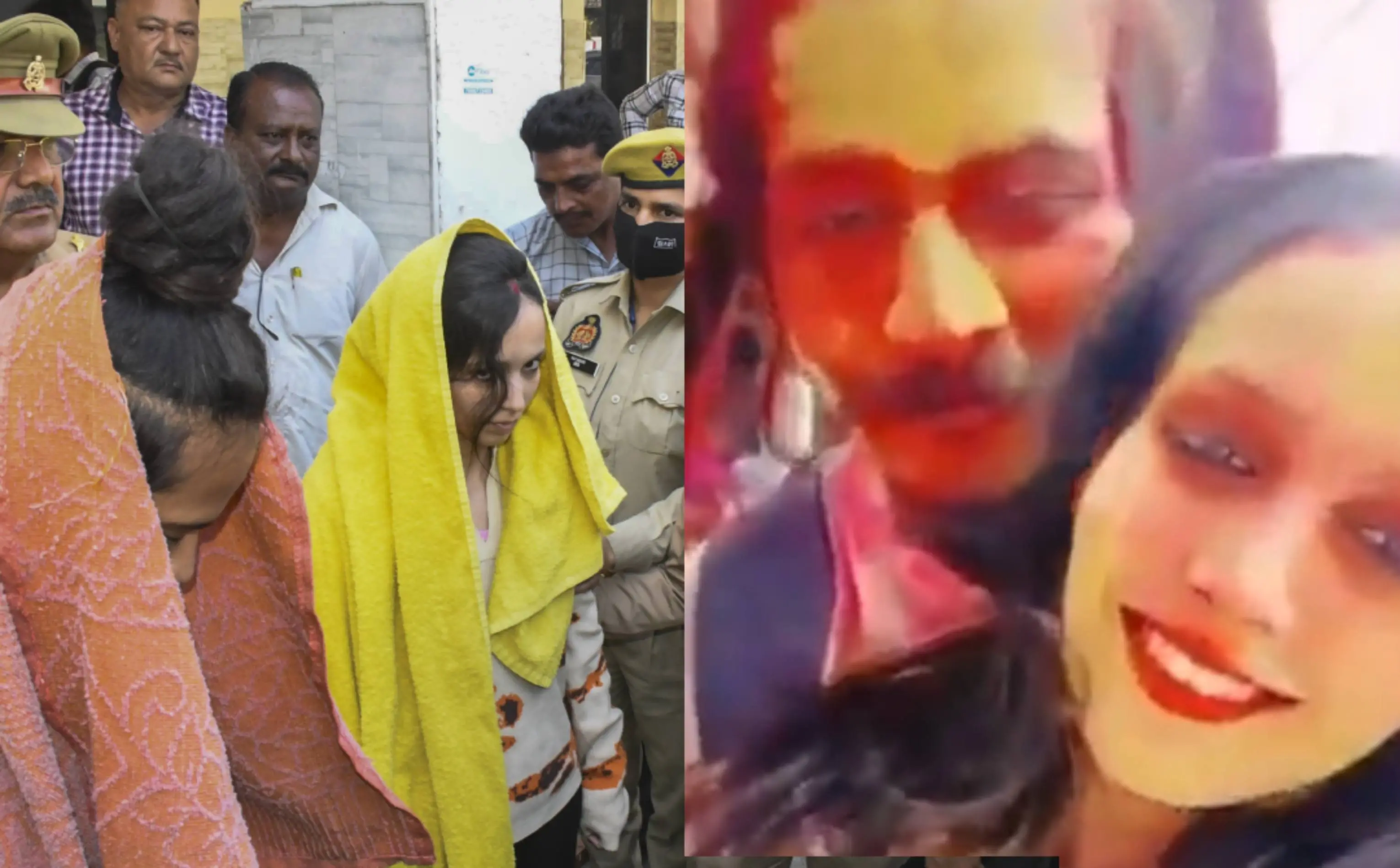 പ്രതികളെ പോലീസ് അറസ്റ്റുചെയ്ത് കൊണ്ടുപോകുന്നു, കൊലപാതകം നടന്ന് ദിവങ്ങൾക്കുള്ളിൽ ഇരുവരും ഹോളി ആഘോഷത്തിനിടെ| ഫോട്ടോ: PTI