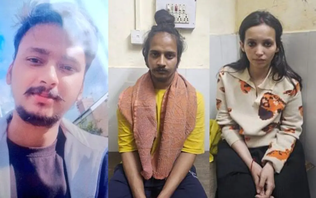 കൊല്ലപ്പെട്ട സൈരഭ്, പ്രതികളായ സാഹിൽ, മുസ്കാൻ എന്നിവർ | ഫോട്ടോ: X