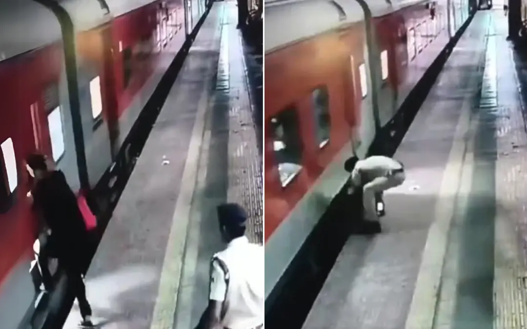 സി.സി.ടി.വി. ദൃശ്യം | Photos: Screen grabs from x.com/WesternRly