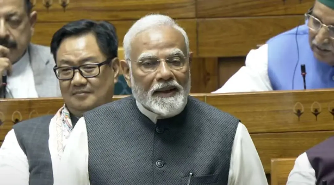 നരേന്ദ്രമോദി | Photo: Screen grab/ Sansad TV