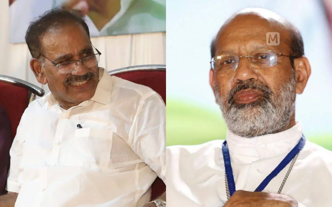 എ.കെ. ശശീന്ദ്രന്‍, മാര്‍ റെമിജിയോസ് ഇഞ്ചനാനിയല്‍ | Photo: Mathrubhumi