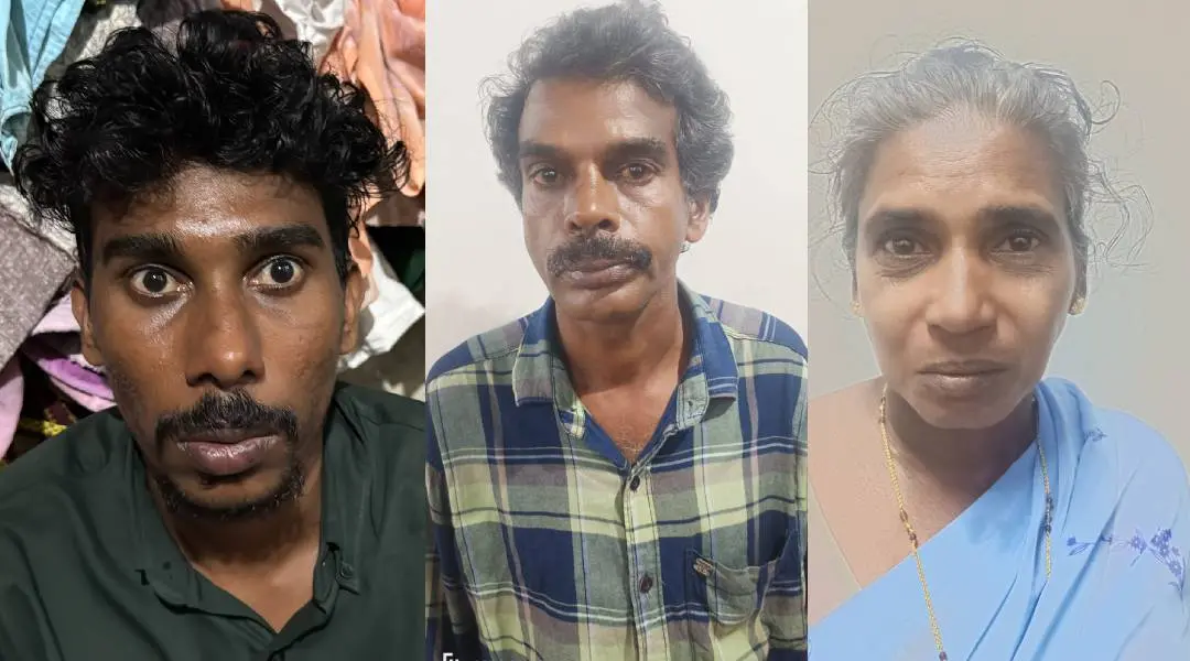 1. മകന് കിരണ് 2. കുഞ്ഞുമോന് 3. ഭാര്യ അശ്വമ്മ