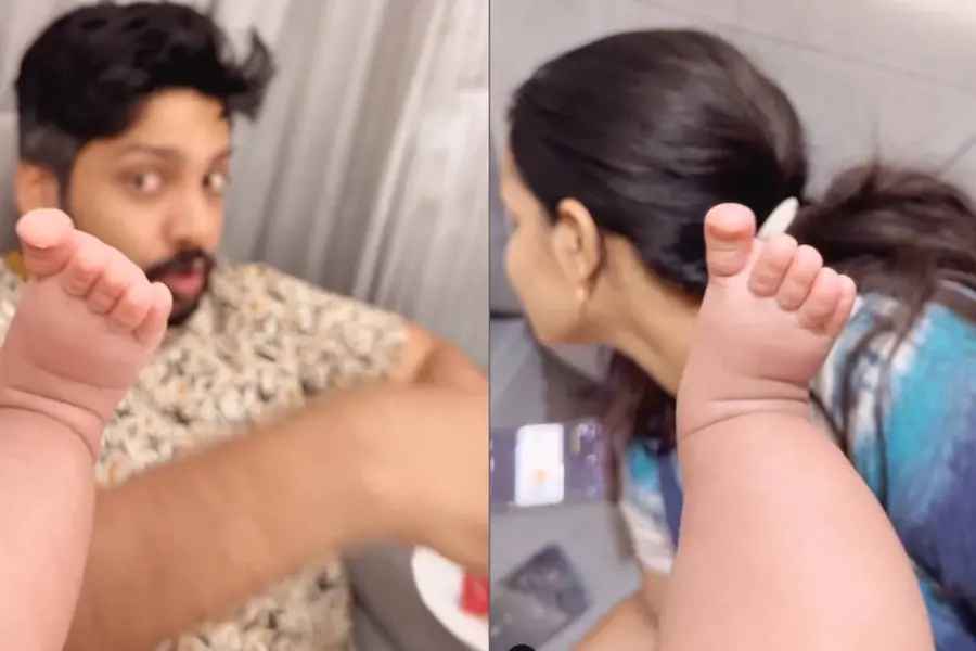 'ഈ അച്ഛനേം അമ്മേം എങ്ങനെ വളര്ത്തും?'; പേരന്റ് ഹുഡ് ആഘോഷമാക്കി മാളവികയും തേജസും