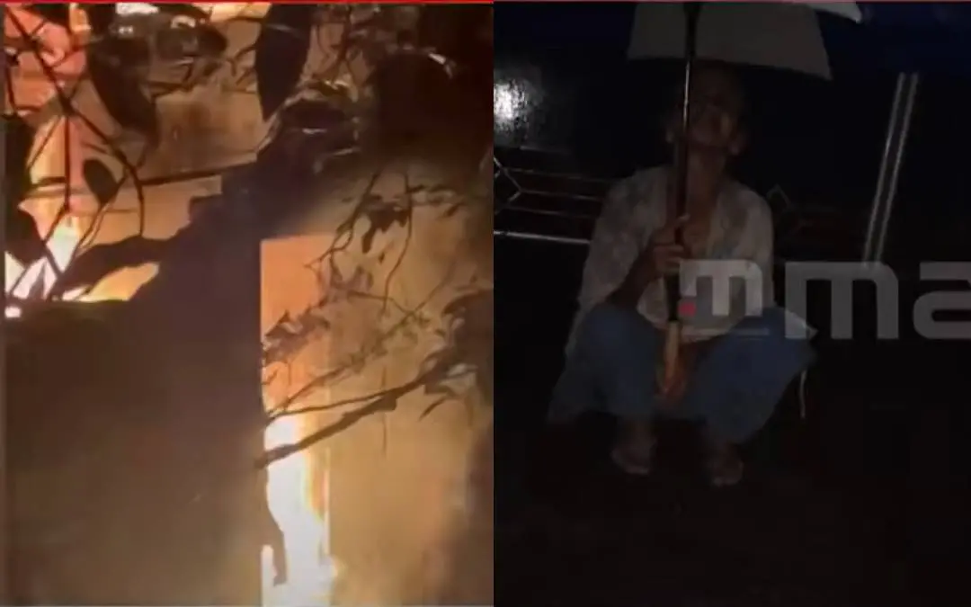 ചെമ്പഴന്തിയില് മാനസിക വിഭ്രാന്തിയുള്ള മകന് തീകൊളുത്തിയ വീട്, അമ്മ