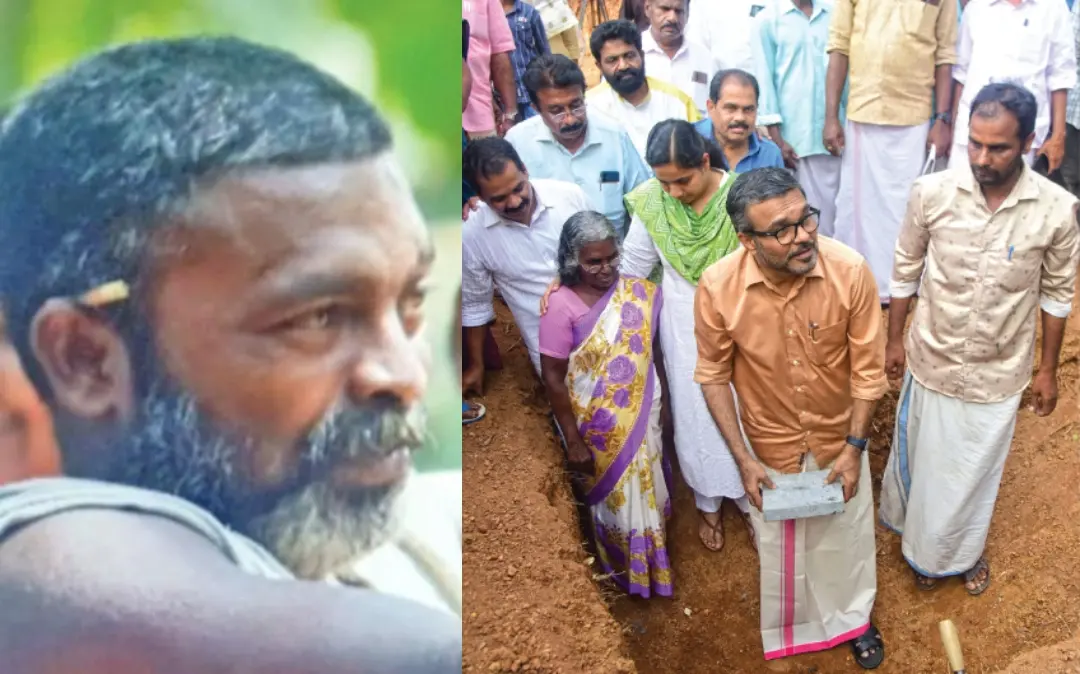 ആമയിഴഞ്ചാൻ തോട്ടിൽ മുങ്ങിമരിച്ച ജോയി, ജോയിയുടെ അമ്മ മെൽഗിയ്ക്കായി കോണത്തുവിളയിൽ ജില്ലാപ്പഞ്ചായത്ത് വാങ്ങിയ സ്ഥലത്ത് കോർപ്പറേഷൻ നിർമിക്കുന്ന വീടിന്റെ ശിലാസ്ഥാപനം മന്ത്രി എം.ബി. രാജേഷ് നിർവഹിക്കുന്നു