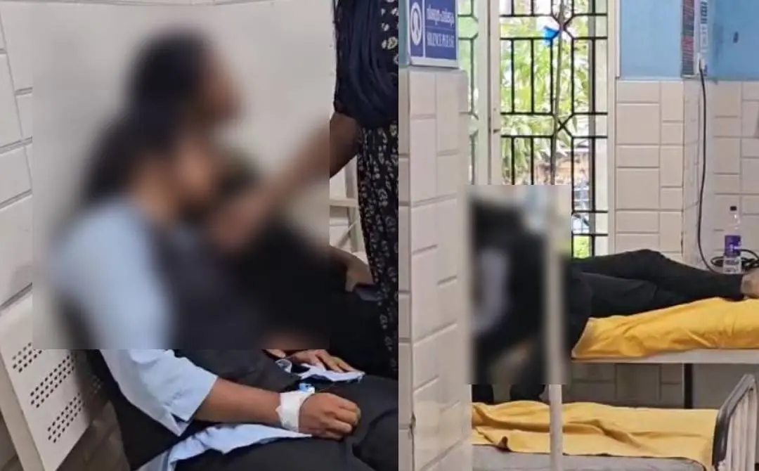 പരിക്കേറ്റ വിദ്യാര്ഥിനികളെ ആശുപത്രിയില് പ്രവേശിപ്പിച്ചപ്പോള്