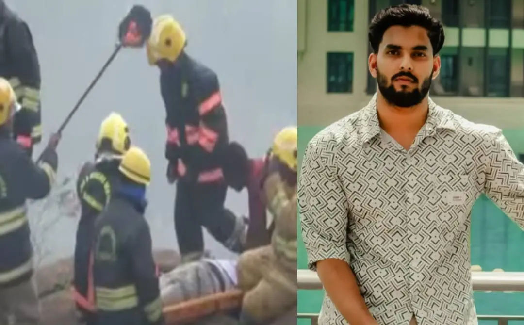 സംഭവസ്ഥലത്തുനിന്നുള്ള ദൃശ്യം(ഇടത്ത്) മരിച്ച സാബിര്(വലത്ത്) | Photo: Mathrubhumi