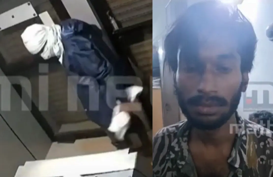 1, മോഷണശ്രമത്തിന്റെ സിസിടിവി ദൃശ്യം, 2, അറസ്റ്റിലായ പ്രതി ഫായിസ്