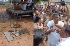 ബഡ്സ് സ്കൂളിന് ഹെഡ്ഗെവാറിന്റെ പേര്: പാലക്കാട്ട് വൻ പ്രതിഷേധം, തറക്കല്ലിട്ട സ്ഥലത്ത് വാഴനട്ടു