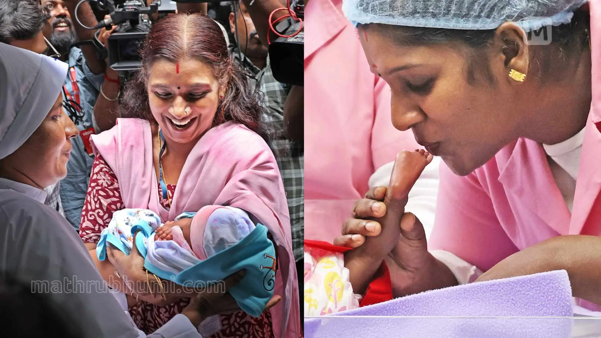 •ഝാർഖണ്ഡ് സ്വദേശികളായ ദമ്പതിമാർ കൊച്ചിയിലെ സ്വകാര്യ ആശുപത്രിയിലെ ഐസിയുവിൽ ഉപേക്ഷിച്ചുപോയ രണ്ടു മാസം പ്രായമായ കുഞ്ഞിനെ ജില്ലാ ശിശുസംരക്ഷണ ഓഫീസർ കെ.എസ്. സിനി, അങ്കമാലി മൂക്കന്നൂരിലെ അഡോപ്ഷൻ ഏജൻസിയിലെ സിസ്റ്റർ സുകൃതയ്ക്ക് കൈമാറുന്നു | ഫോട്ടോ: ടി.കെ. പ്രദീപ് കുമാർ